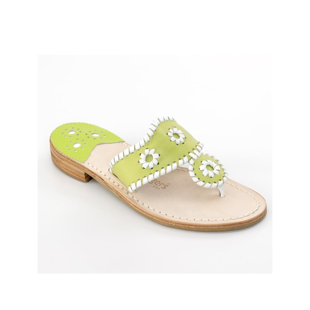 Jack Rogers Lime Green Daisy Sandals